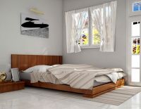 Giường gỗ xoan đào hiện đại